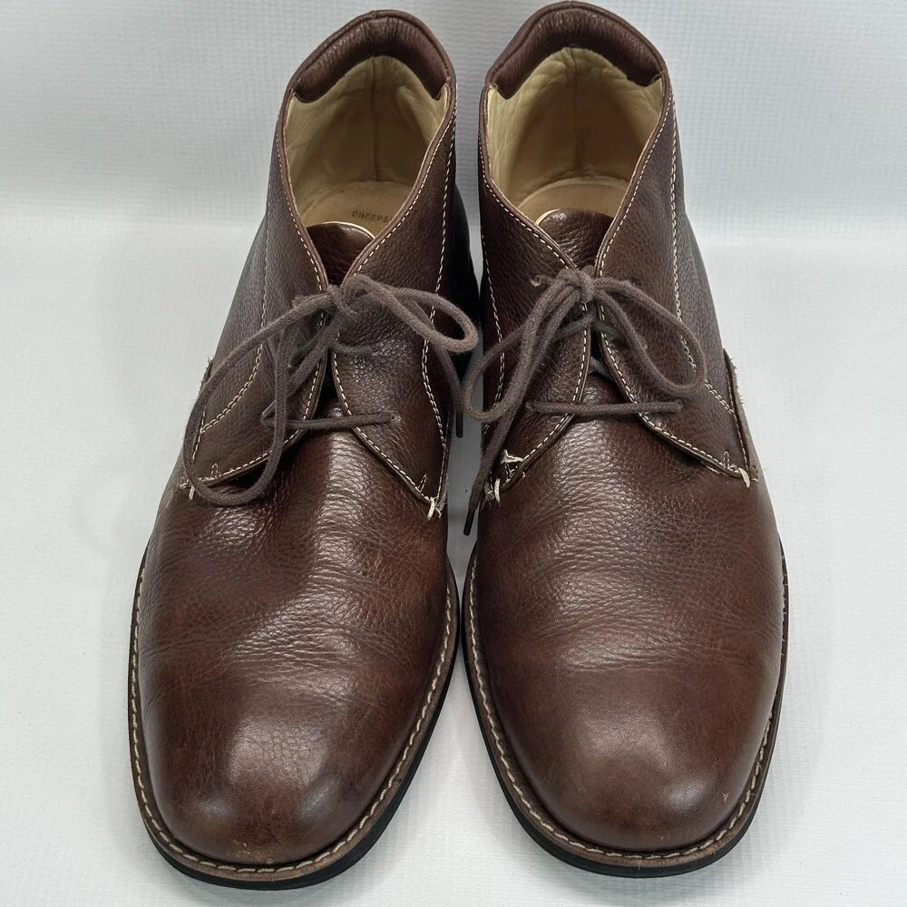 Johnston & Murphy Mens 12M Brown Sheepskin Leather Chukka Boots Lace Up Brazil